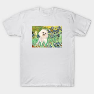 Bichon Frise in Van Gogh's Irises Masterpiece T-Shirt